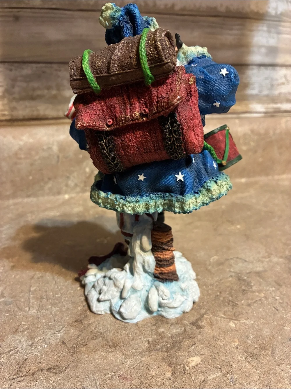 Galleria Lucchese 1993 Patriotic Blue Santa Figurine - Home Holiday Décor